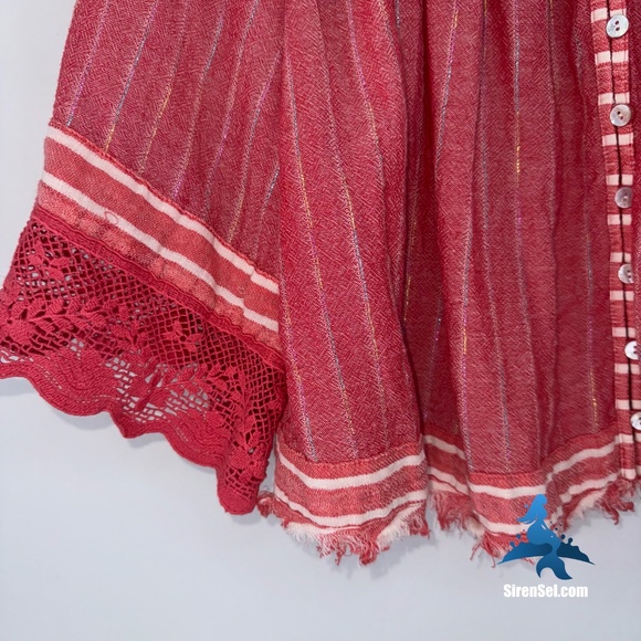 1134 NWOT Free People See Saw Top - Size XS (oversize) - Red - Picture 5 of 16